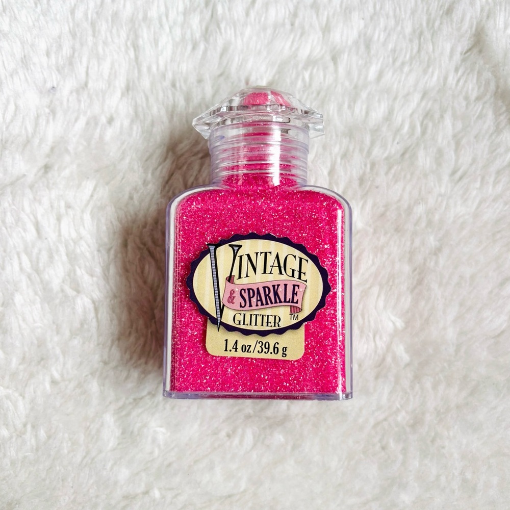 vintage craft sparkle loose hot pink glitter
